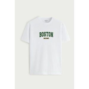 Tričko, Barva Bílá, s Potiskem Boston Vintage obraz