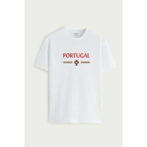 Tričko, Barva Bílá, s Potiskem Portugal obraz