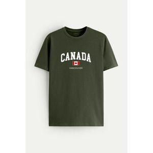 Tričko, Barva Khaki, s Potiskem Canada Vancouver obraz