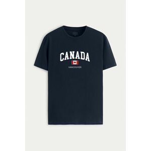 Tričko, Barva Modrá, s Potiskem Canada Vancouver obraz
