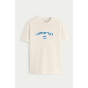 Tričko, Barva Ekru, s Potiskem Argentina Azul obraz
