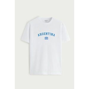 Tričko, Barva Bílá, s Potiskem Argentina Azul obraz
