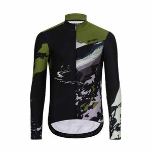 HOLOKOLO Cyklistický dres s dlouhým rukávem zimní - CAMOUFLAGE WINTER - zelená/černá XS obraz