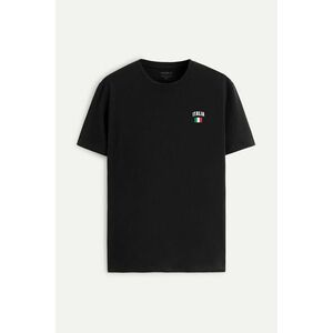 Tričko, Barva Černá, s Potiskem Italia Vintage Flag obraz