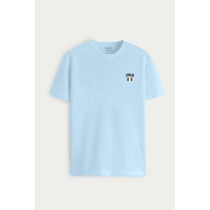Tričko, Barva Nebesky Modrá , s Potiskem Italia Vintage Flag obraz