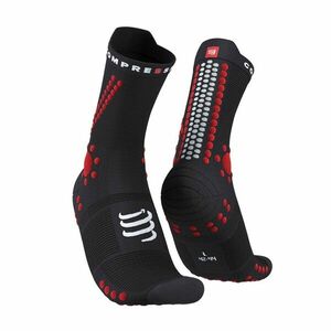 COMPRESSPORT Cyklistické ponožky klasické - PRO RACING 4.0 TRAIL - červená/černá 39-41 obraz