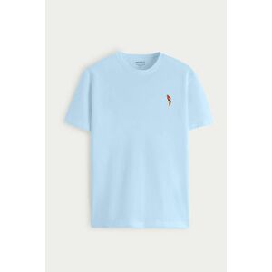 Tričko, Barva Nebesky Modrá , s Potiskem Palm Parrot obraz