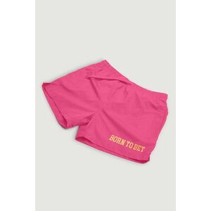 Plavecké Šortky , Barva Růžová, s Potiskem Born to Bet obraz