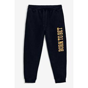 Tepláky Jogger , Barva Modrá, s Potiskem Born to Bet obraz