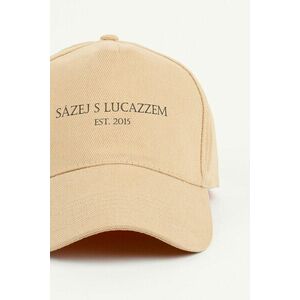 Kšiltovka Jockey, Barva Béžová, s Potiskem Sázej s Lucazzem obraz