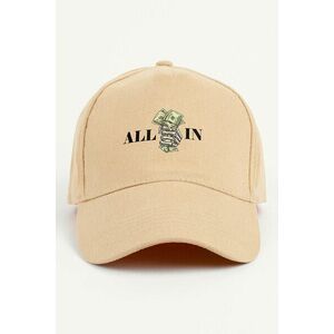 Kšiltovka Jockey, Barva Béžová, s Potiskem All In obraz