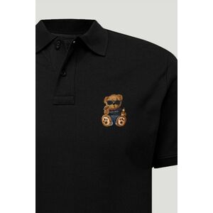 Polo Tričko Slim Fit, Barva Černá, s Potiskem Bad Boy Teddy obraz