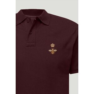 Polo Tričko Slim Fit, Barva Bordó, s Potiskem Bee King obraz