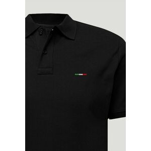 Polo Tričko Slim Fit, Barva Černá, s Potiskem Italian Stripe obraz