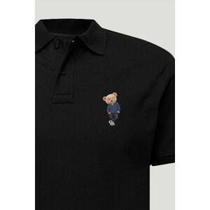 Polo Tričko Slim Fit, Barva Černá, s Potiskem Mr Nice Guy Teddy obraz
