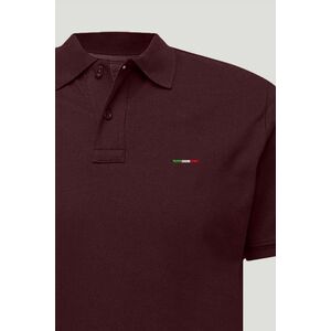 Polo Tričko Slim Fit, Barva Bordó, s Potiskem Italian Stripe obraz