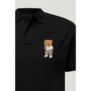 Polo Tričko Slim Fit, Barva Černá, s Potiskem Prestige Teddy obraz