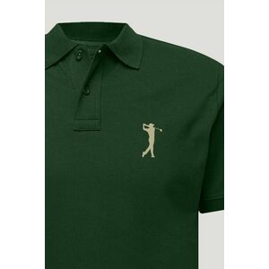 Polo Tričko Slim Fit, Barva Zelená, s Potiskem Golf Logo obraz