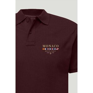 Polo Tričko Slim Fit, Barva Bordó, s Potiskem Monte Carlo Minimal obraz