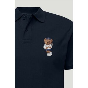 Polo Tričko Slim Fit, Barva Modrá, s Potiskem Tennis Teddy obraz