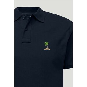 Polo Tričko Slim Fit, Barva Modrá, s Potiskem Palm Island obraz