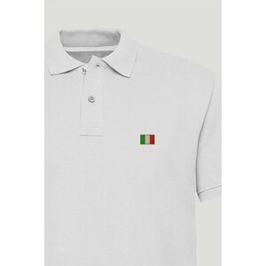 Polo Tričko Slim Fit, Barva Bílá, s Potiskem Italy Flag obraz