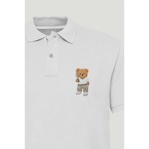 Polo Tričko Slim Fit, Barva Bílá, s Potiskem Prestige Teddy obraz