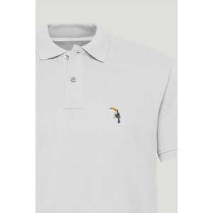Polo Tričko Slim Fit, Barva Bílá, s Potiskem Toucan obraz