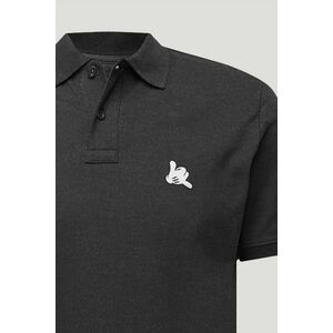Polo Tričko Slim Fit, Barva Železitě Šedá, s Potiskem Be Crazy obraz