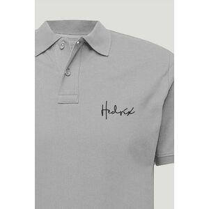 Polo Tričko Slim Fit, Barva Popelově Šedá, s Potiskem Hedrix Handwriting obraz