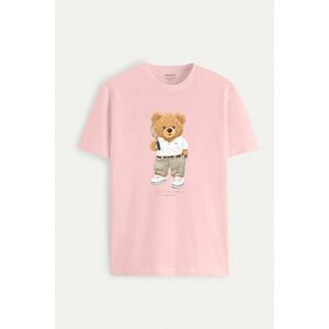 Tričko, Barva Růžová, s Potiskem Prestige Teddy obraz