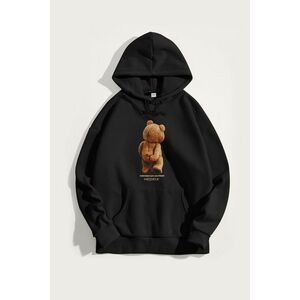 Mikina s Kapucí, Barva Černá, s Potiskem Teddys Opinion obraz