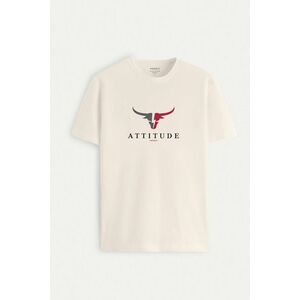 Tričko, Barva Ekru, s Potiskem Goat Attitude obraz