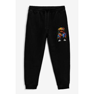 Tepláky Jogger , Barva Černá, s Potiskem Rave Teddy obraz