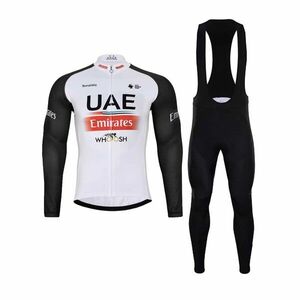 BONAVELO Cyklistický zimní dres a kalhoty - UAE 2024 WINTER - černá/bílá/červená obraz