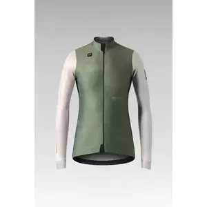 GOBIK Cyklistická větruodolná bunda - SKIMO PRO WOMEN - ivory/zelená XL obraz
