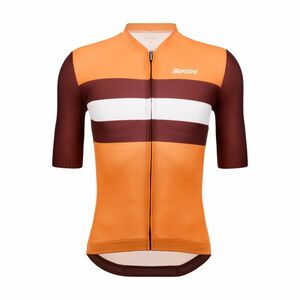 SANTINI Cyklistický dres s krátkým rukávem - ECO SLEEK NEW BENGAL - oranžová/bordó M obraz