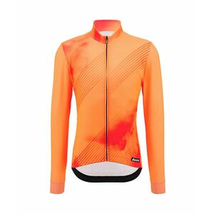 SANTINI Cyklistický dres s dlouhým rukávem zimní - PURE DYE - oranžová 2XL obraz