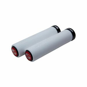 SRAM gripy - LOCKING GRIPS 129 mm - šedá/červená obraz