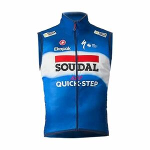 CASTELLI Cyklistická vesta - SOUDAL QUICK-STEP 2024 PRO LIGHT WIND - modrá/bílá/červená M obraz