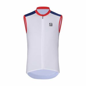 HOLOKOLO Cyklistický dres bez rukávů - SIMPLE - bílá/modrá XS obraz