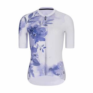 RIVANELLE Cyklistický dres s krátkým rukávem - FLOWERY LADY - bílá/fialová/modrá XS obraz