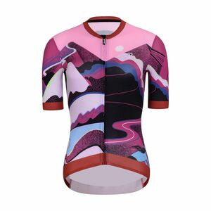 RIVANELLE Cyklistický dres s krátkým rukávem - SUNSET ELITE LADY LIMITED EDITION - růžová/vícebarevná XS obraz