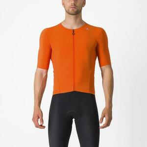 CASTELLI Cyklistický dres s krátkým rukávem - PREMIO BLACK - oranžová 2XL obraz