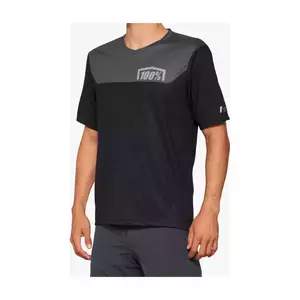 100% SPEEDLAB Cyklistický dres s krátkým rukávem - AIRMATIC - černá/šedá M obraz