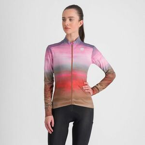 SPORTFUL Cyklistický dres s dlouhým rukávem zimní - FLOW SUPERGIARA THERMAL - růžová/hnědá S obraz