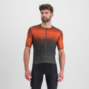 SPORTFUL Cyklistický dres s krátkým rukávem - FLOW SUPERGIARA - oranžová/šedá obraz