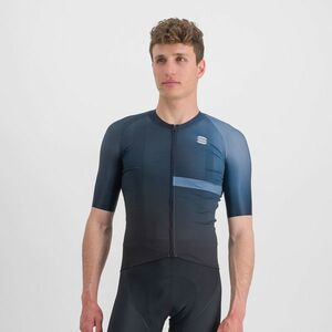 SPORTFUL Cyklistický dres s krátkým rukávem - BOMBER - černá/modrá M obraz