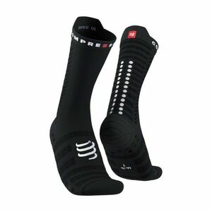 COMPRESSPORT Cyklistické ponožky klasické - PRO RACING V4.0 ULTRALIGHT BIKE - černá/bílá 39-41 obraz