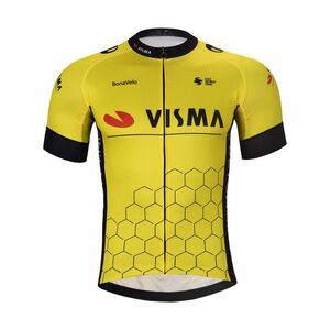 BONAVELO Cyklistický dres s krátkým rukávem - VISMA 2025 - žlutá/černá XS obraz